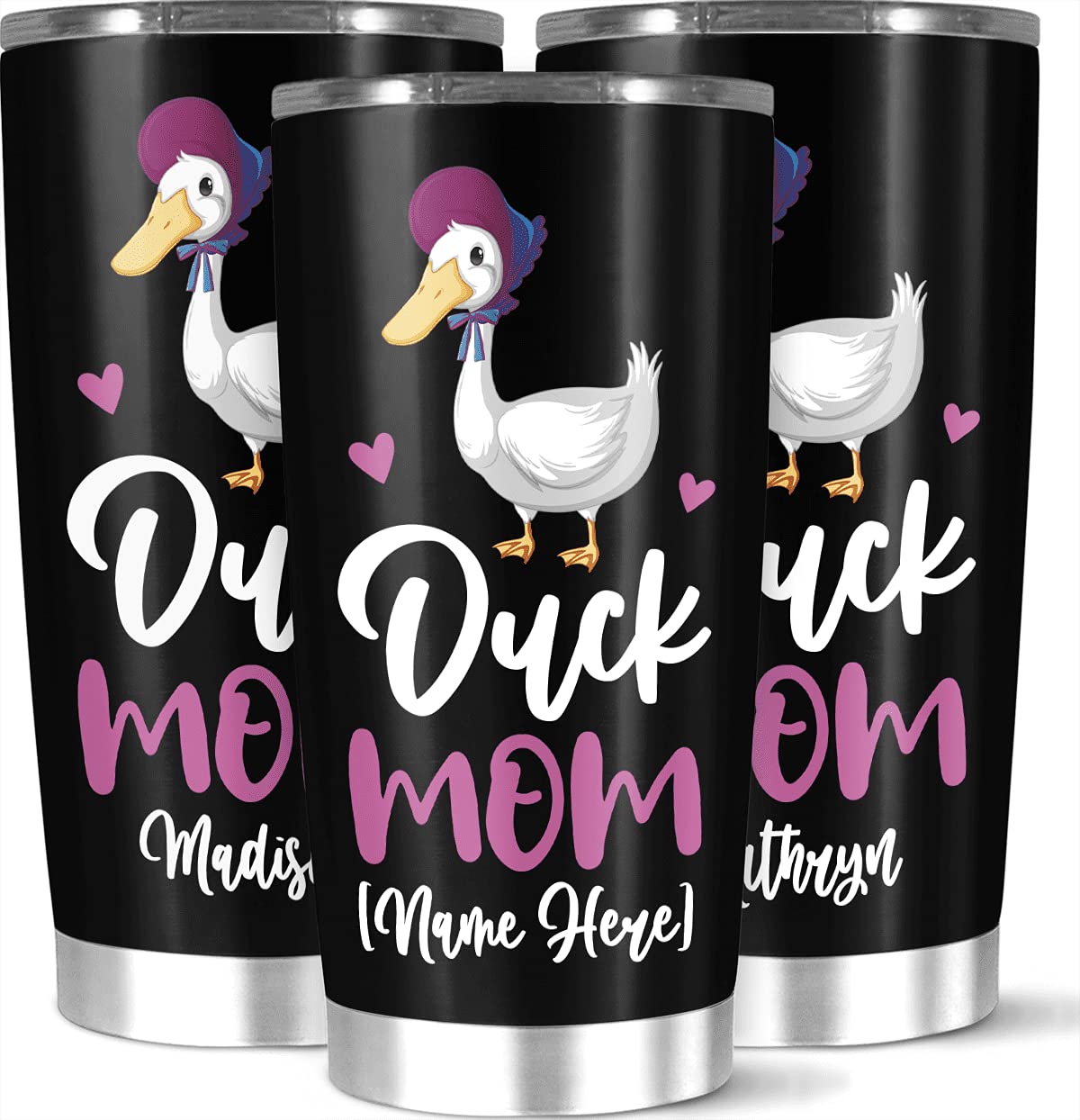 Personalized Pretty Duck Mom Insulated Coffee Tumbler, Best Occasion Gift,  Premium Customized Cute Animal Hot Cold Coffee Cup, Name Custom 20 Or 30 Oz  Stainless Steel Tumbler –
